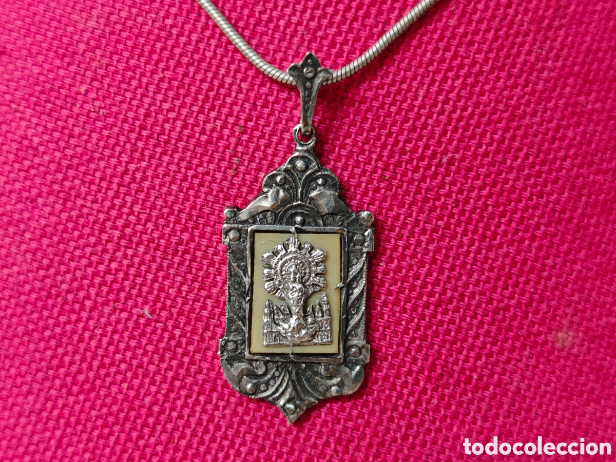 Joyeria: Medalla y cadena plata de ley virgen del pilar - Foto 1