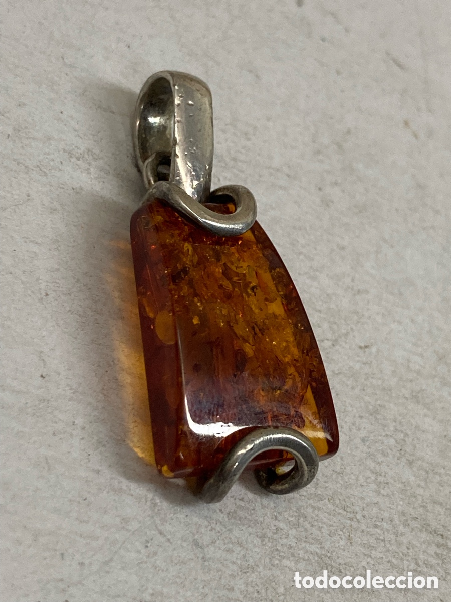 Joyeria: Colgante de pkata y ambar C432 - Foto 1