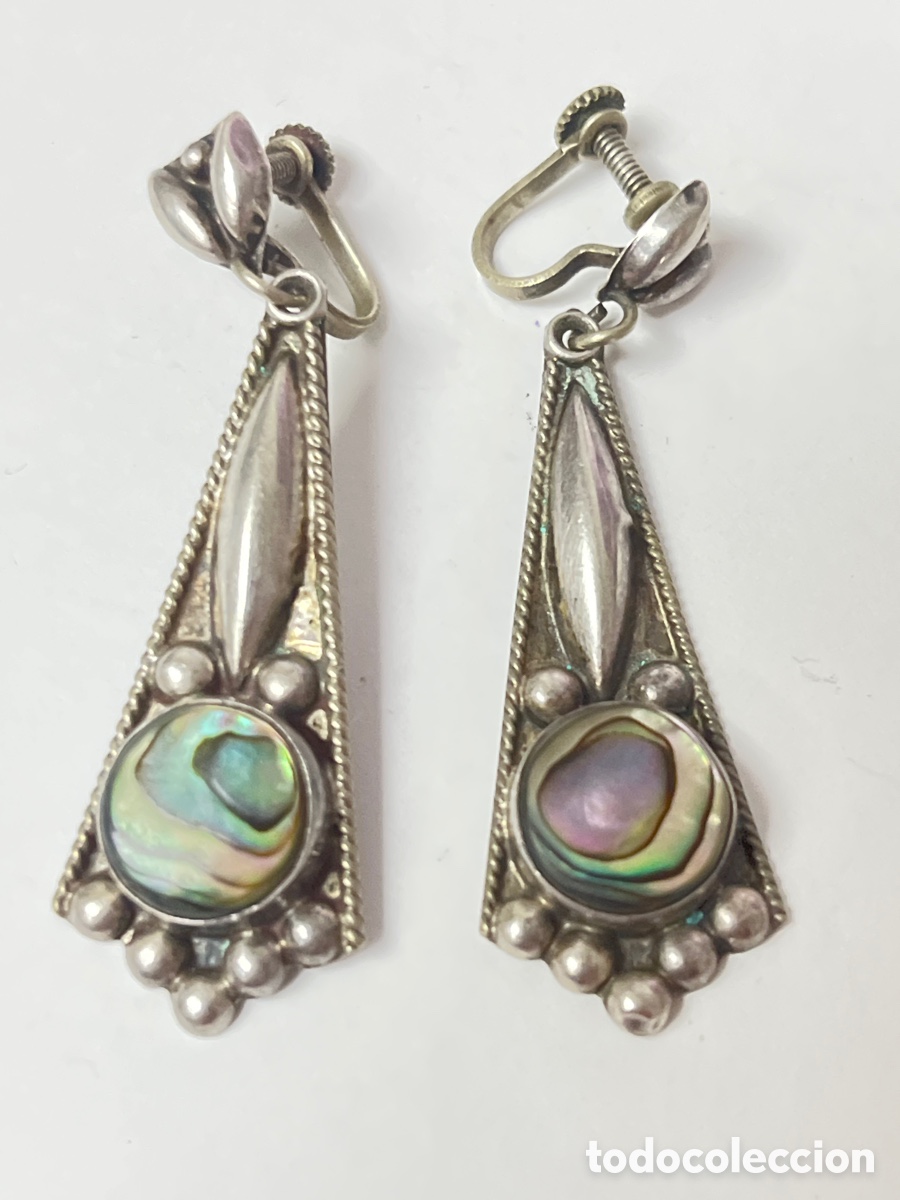 Joyeria: Pendientes de plata y n&aacute;car P302 - Foto 1