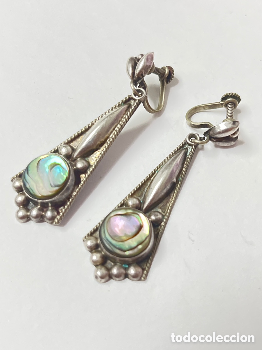 Joyeria: Pendientes de plata y n&aacute;car P302 - Foto 2