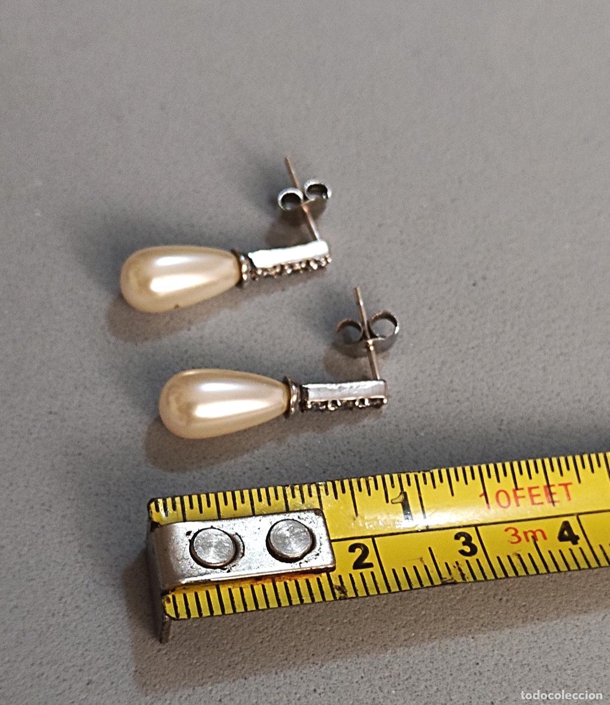 Joyeria: Pendientes de plata de ley con perla, cierre de presi&oacute;n. - Foto 2