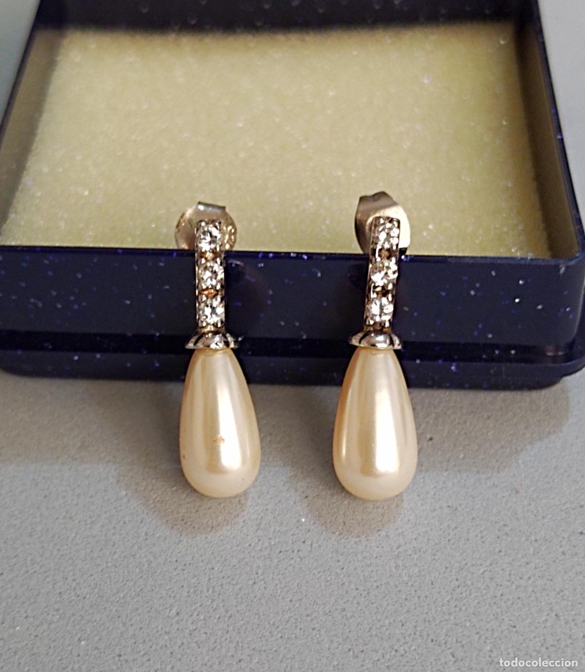 Joyeria: Pendientes de plata de ley con perla, cierre de presi&oacute;n. - Foto 3