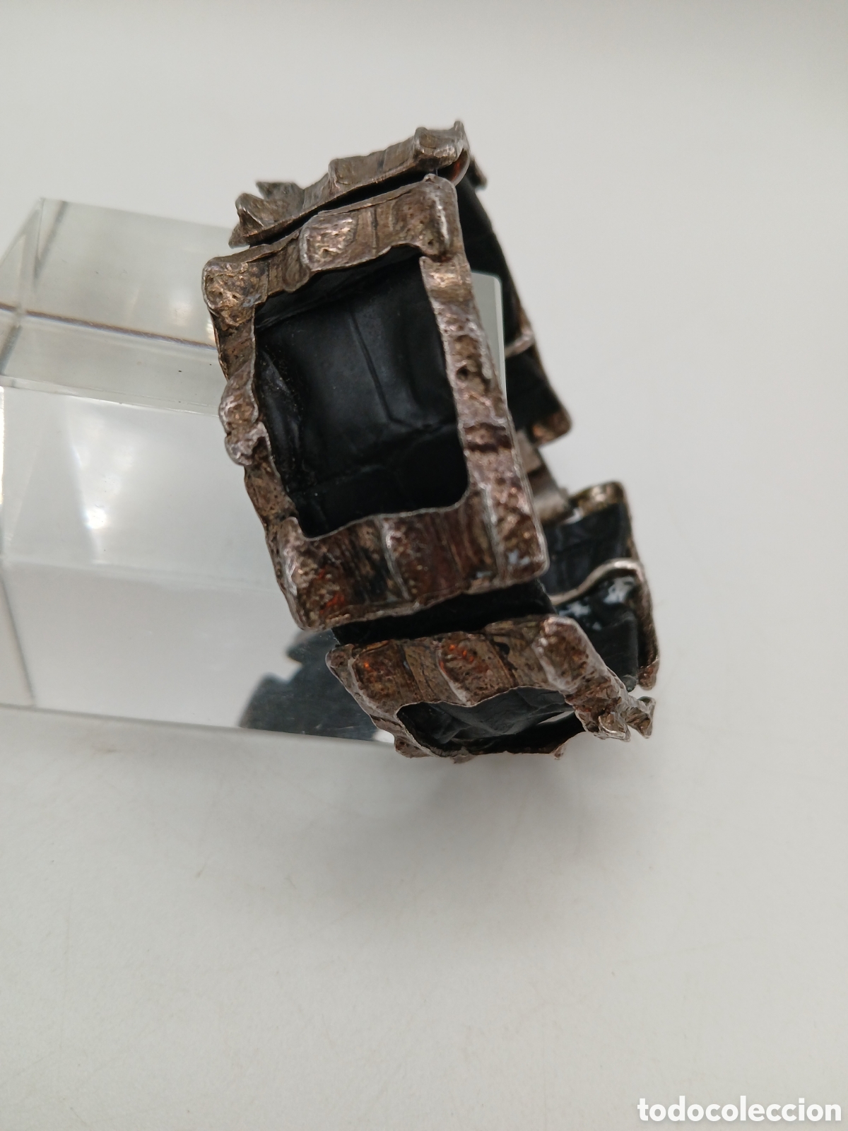 Joyeria: Pulsera metal plateado y cuero - Foto 2