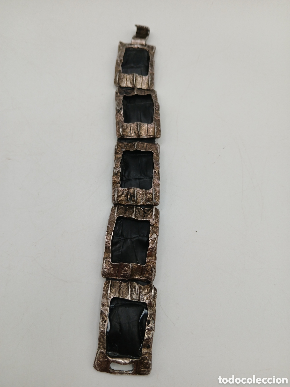 Joyeria: Pulsera metal plateado y cuero - Foto 4