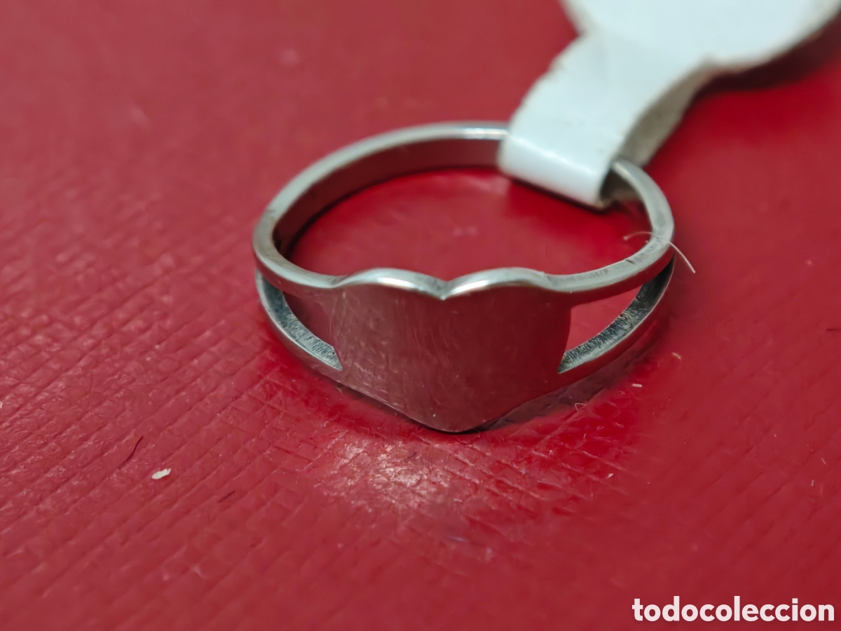 Joyeria: Anillo de acero nuevo en forma de coraz&oacute;n - Foto 2