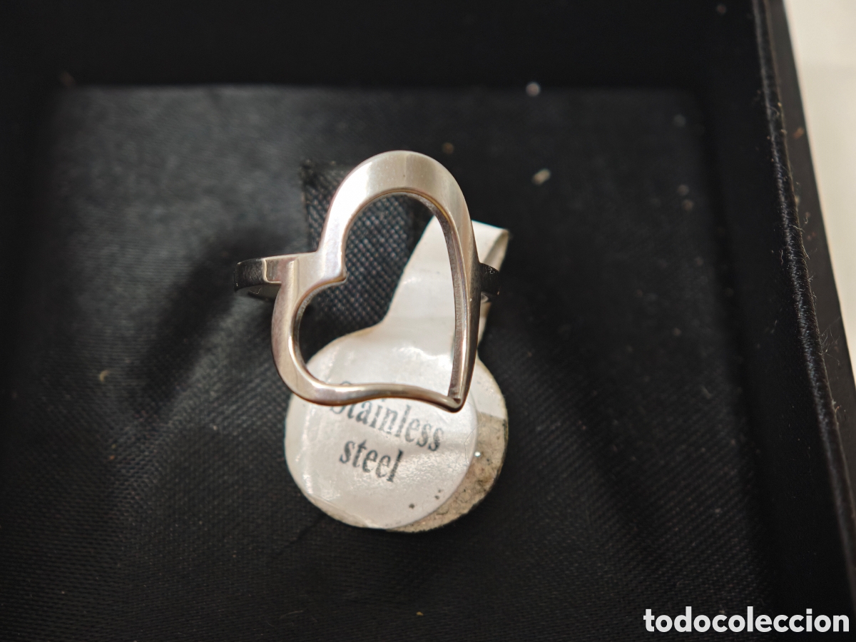 Joyeria: Anillo de acero nuevo coraz&oacute;n - Foto 2