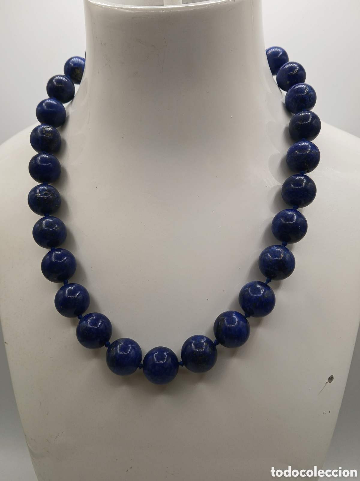 Joyeria: Collar l&aacute;piz lazuli. Cierre metal plateado - Foto 2