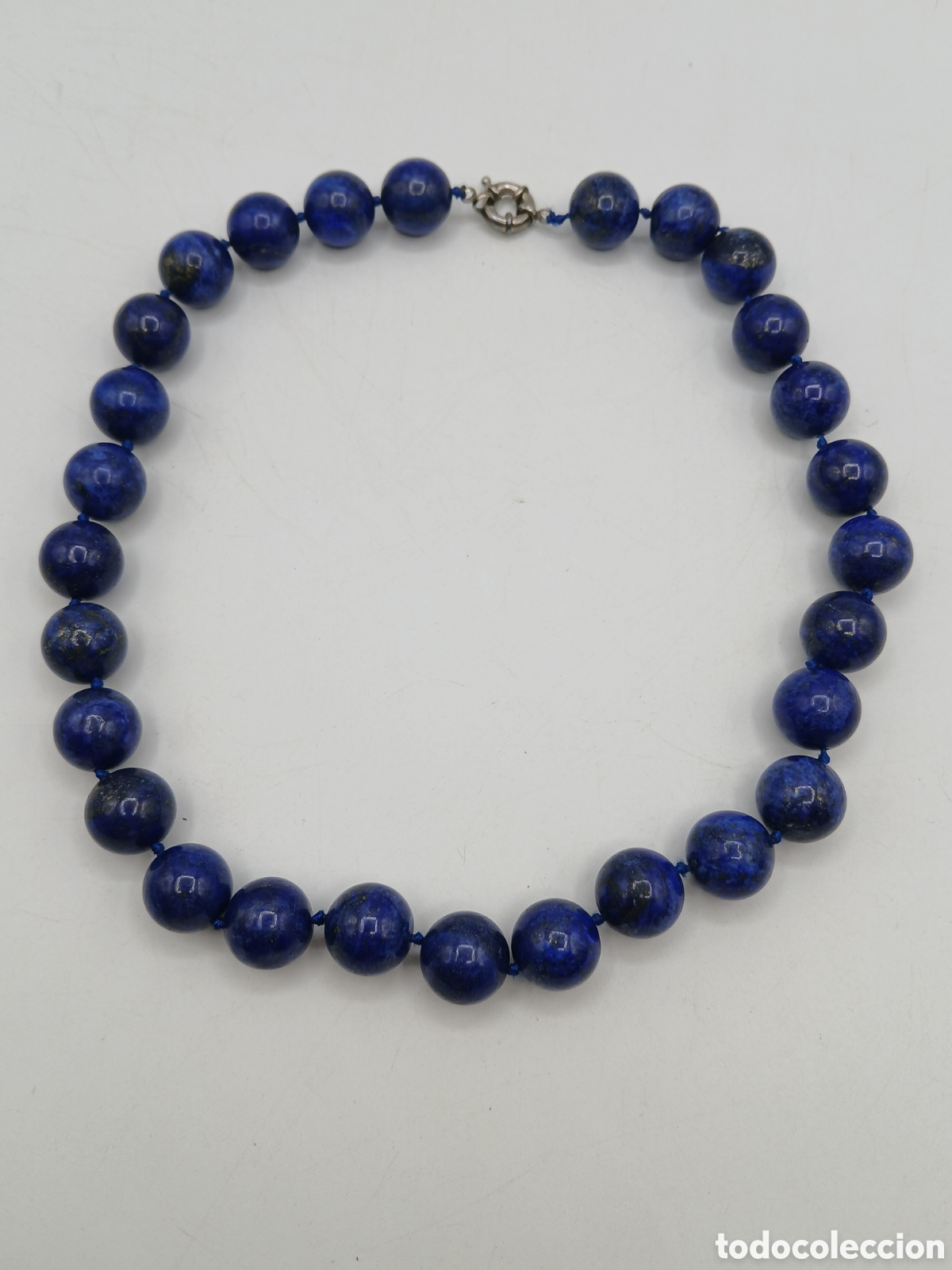 Joyeria: Collar l&aacute;piz lazuli. Cierre metal plateado - Foto 3