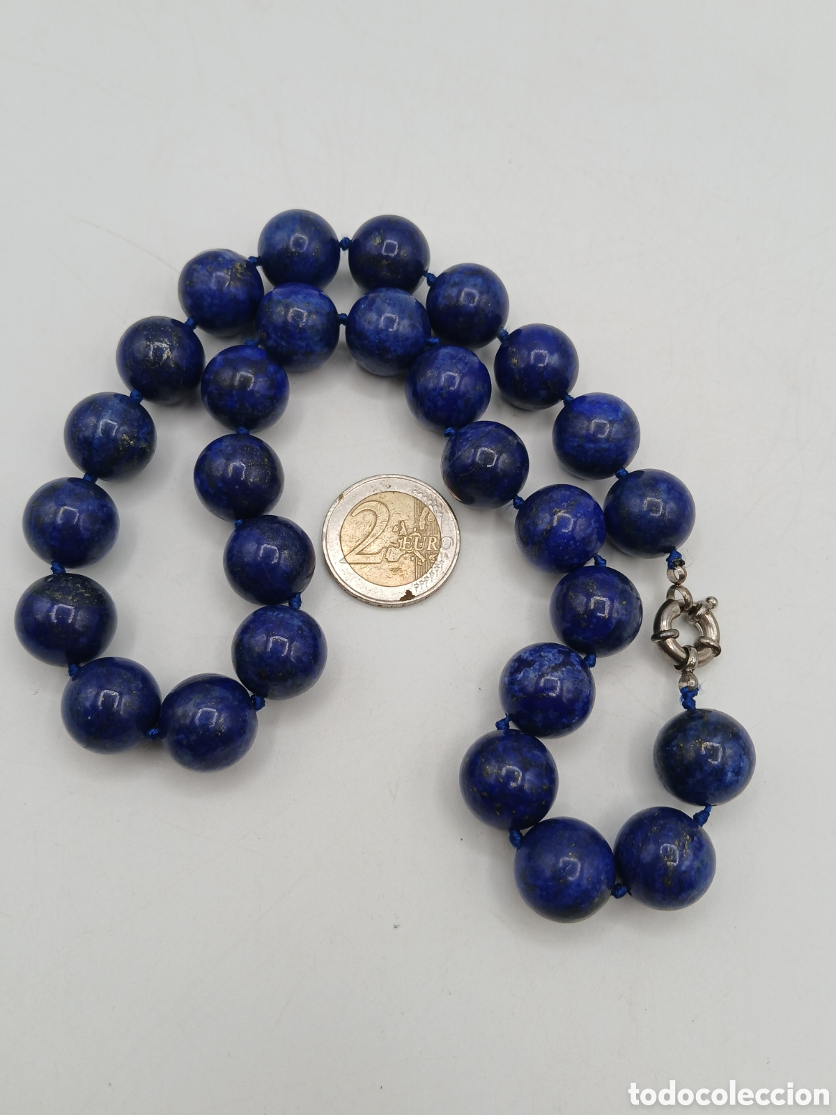 Joyeria: Collar l&aacute;piz lazuli. Cierre metal plateado - Foto 4