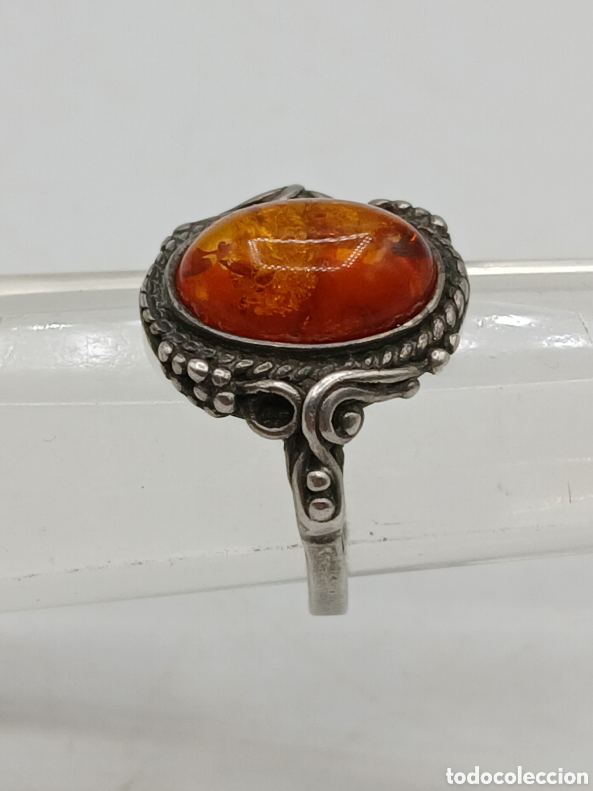Joyeria: Antiguo anillo plata 925mls y &aacute;mbar b&aacute;ltico - Foto 2