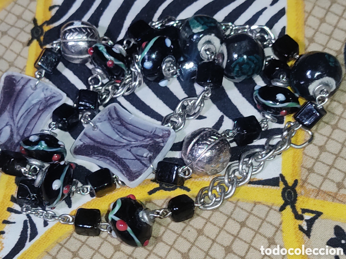 Joyeria: Collar largo de cristal de Murano.Vintage. - Foto 2