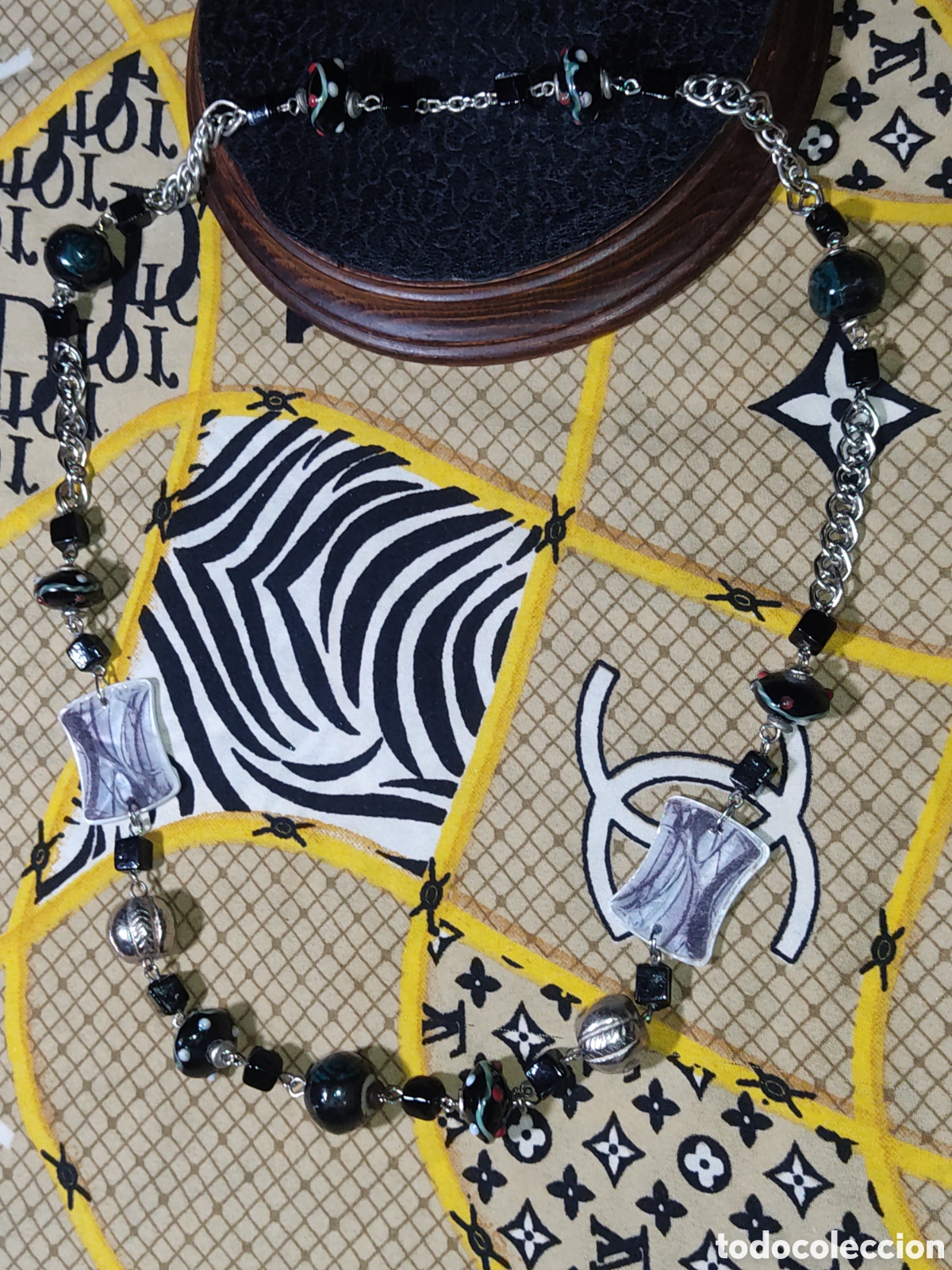 Joyeria: Collar largo de cristal de Murano.Vintage. - Foto 4