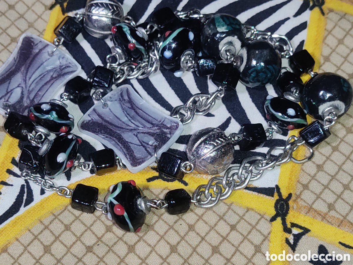 Joyeria: Collar largo de cristal de Murano.Vintage. - Foto 1