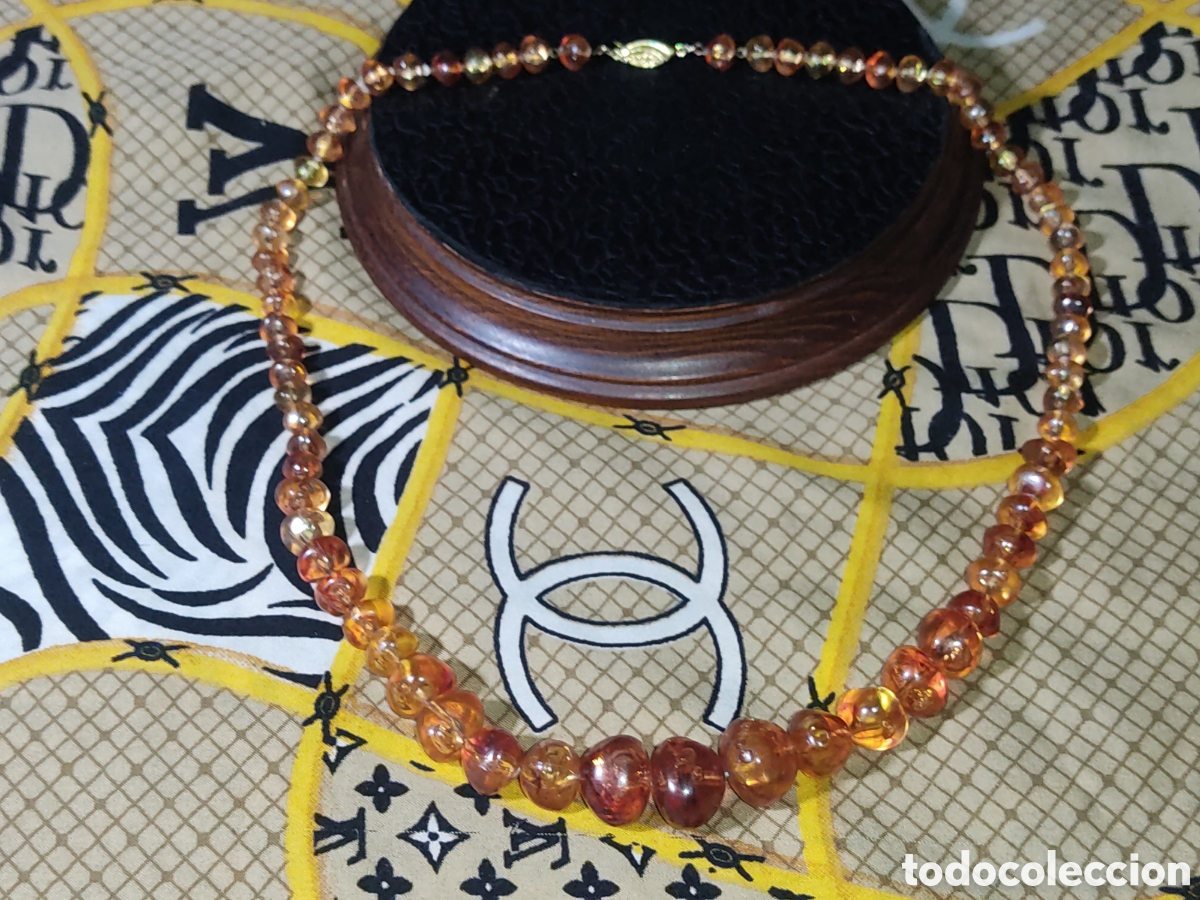 Joyeria: Collar de baquelita o pasta color &Aacute;mbar,muy bonito.Vintage.*H*