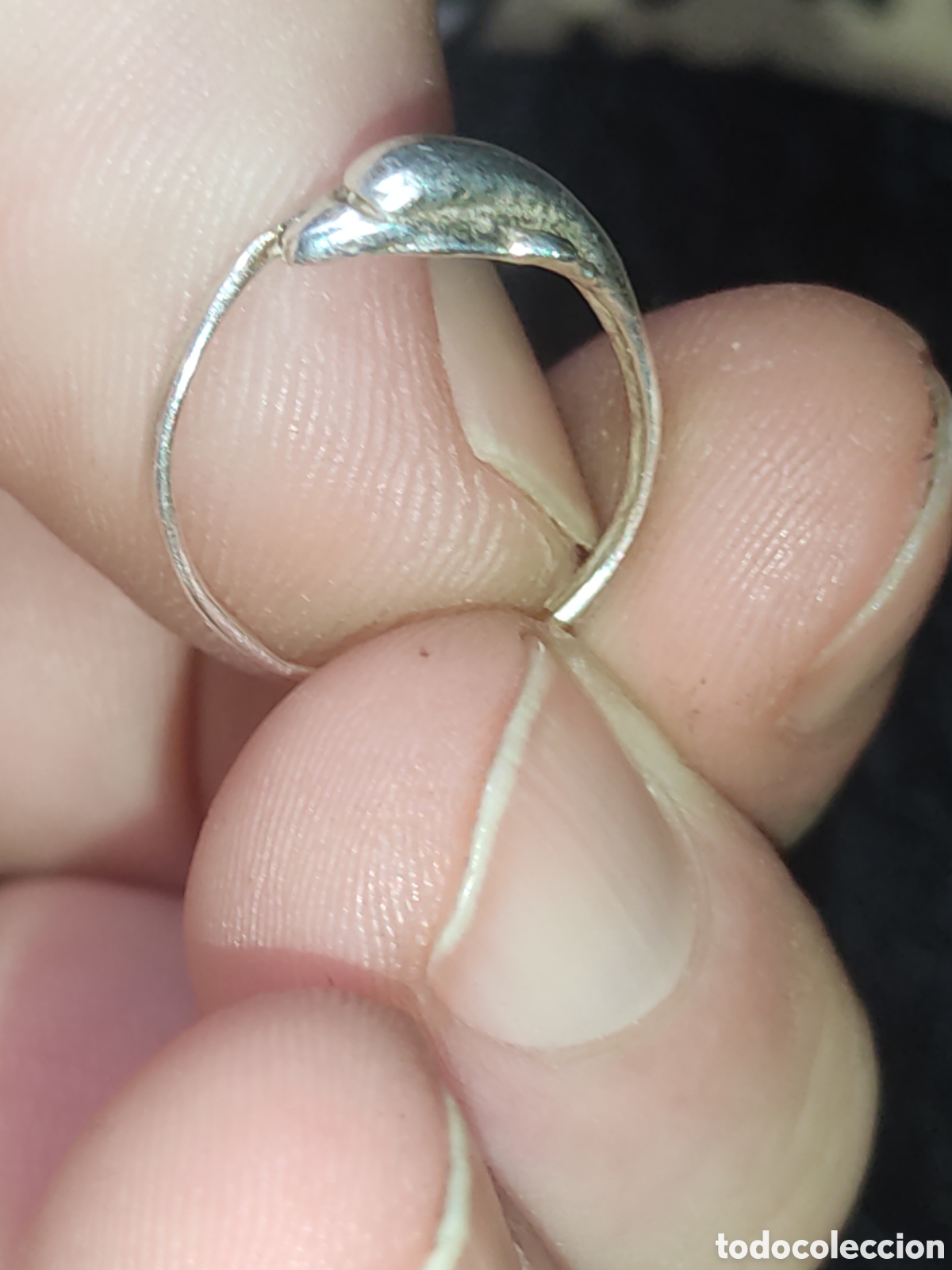 Joyeria: Anillo delf&iacute;n de plata.Vintage. - Foto 2