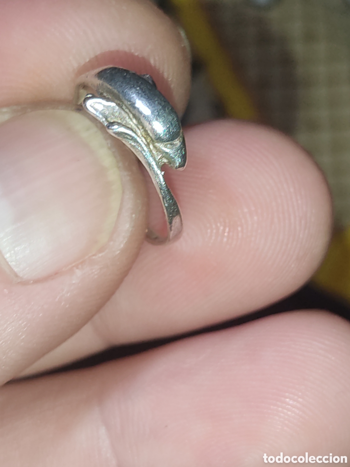 Joyeria: Anillo delf&iacute;n de plata.Vintage. - Foto 3