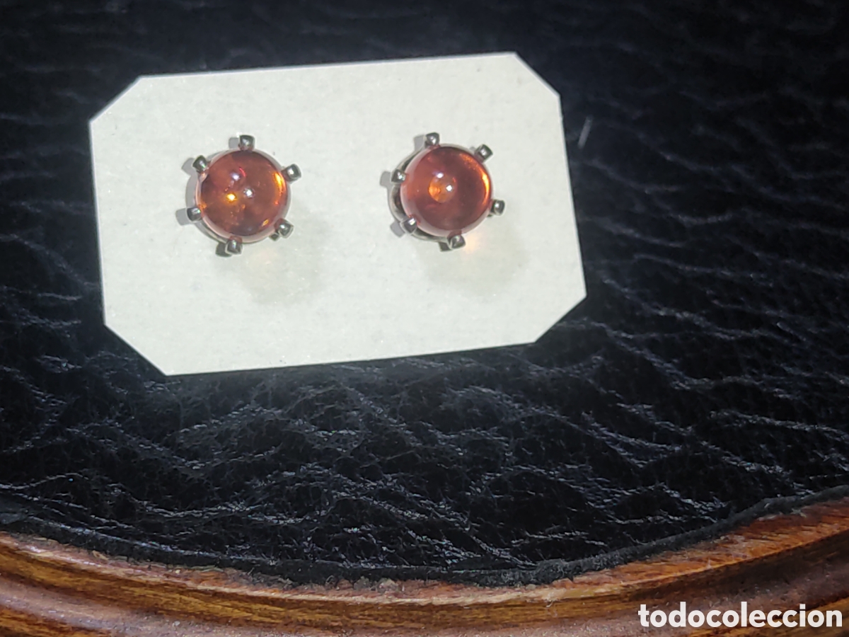 Joyeria: Pendientes de &aacute;mbar y plata 925.Vintage. - Foto 2