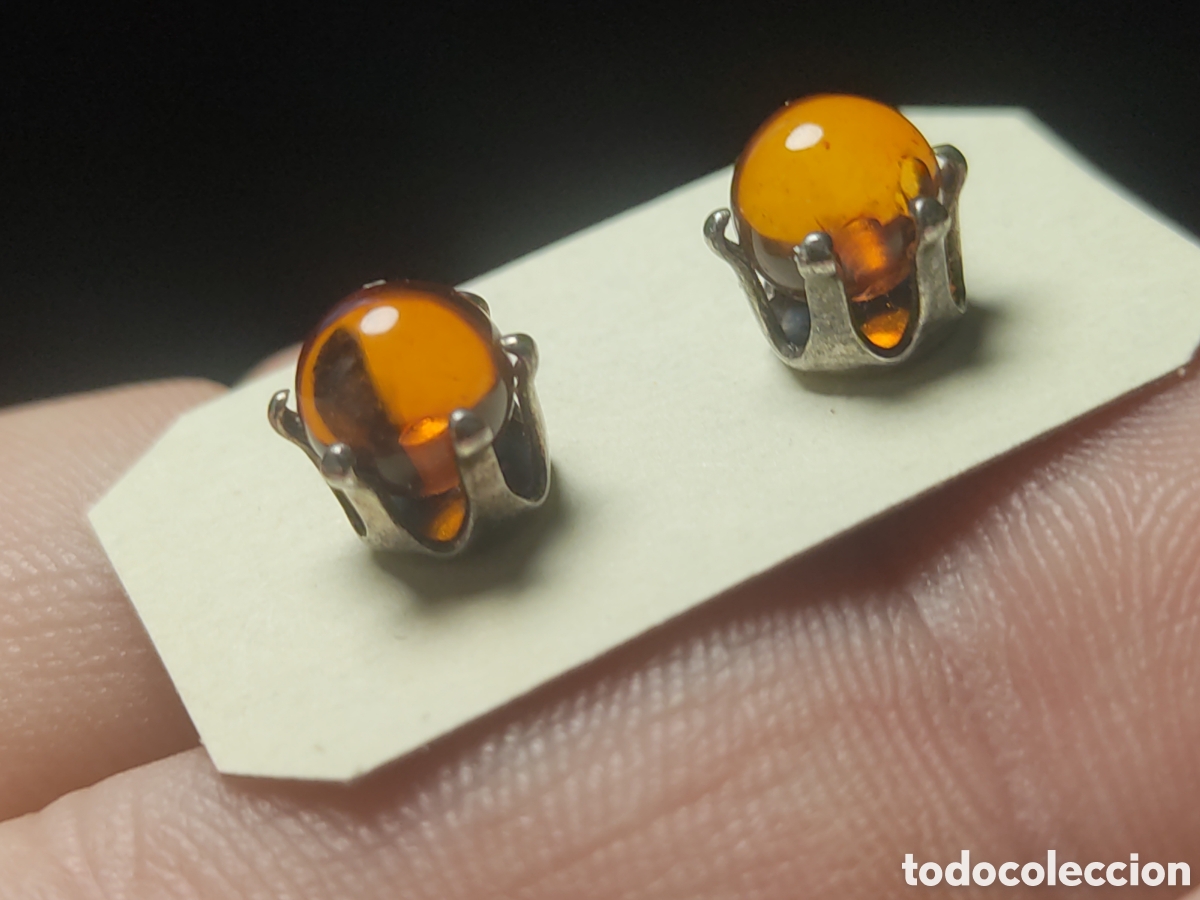 Joyeria: Pendientes de &aacute;mbar y plata 925.Vintage. - Foto 5