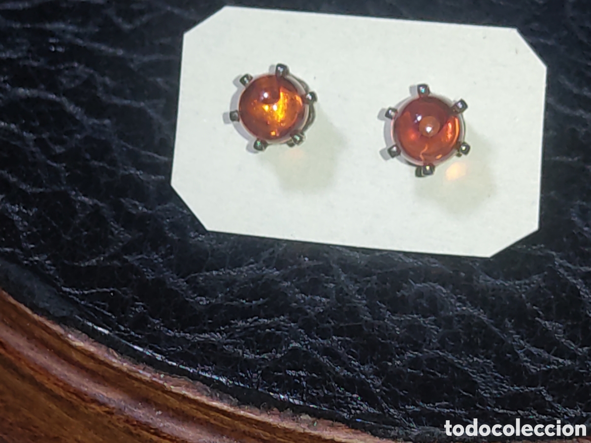 Joyeria: Pendientes de &aacute;mbar y plata 925.Vintage. - Foto 1