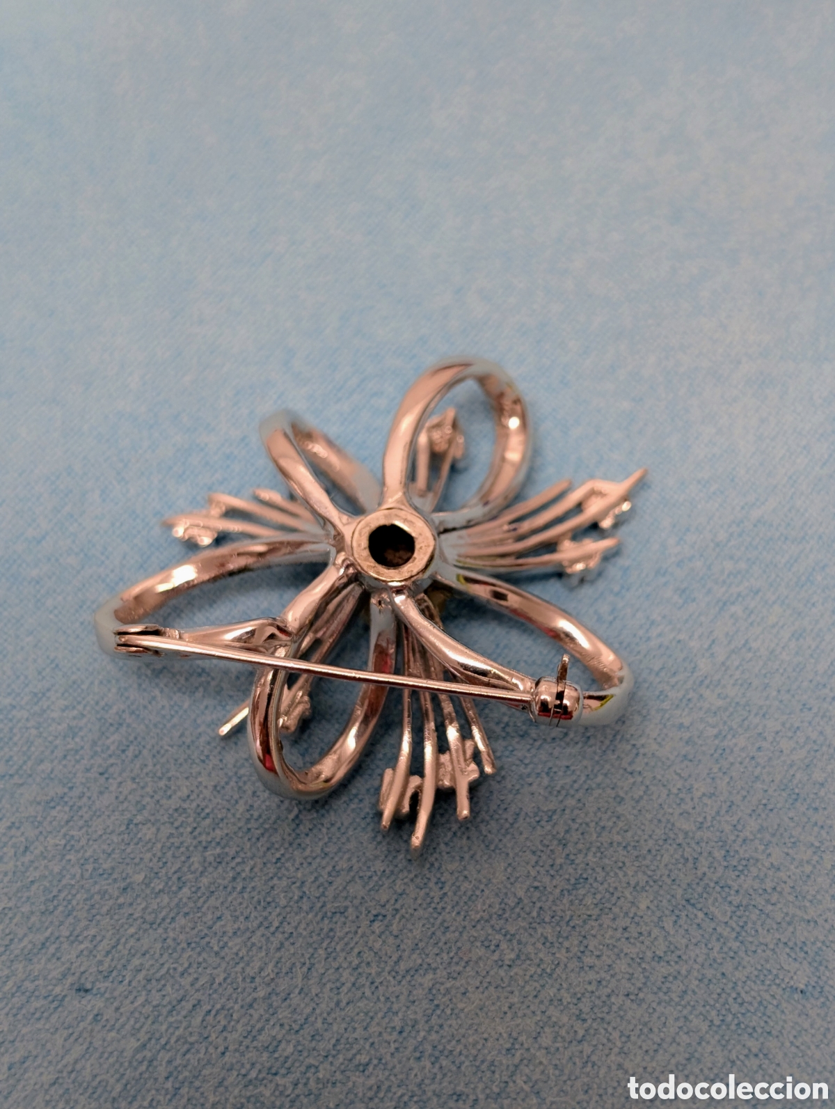 Joyeria: Broche antiguo de plata y turquesas - Foto 2
