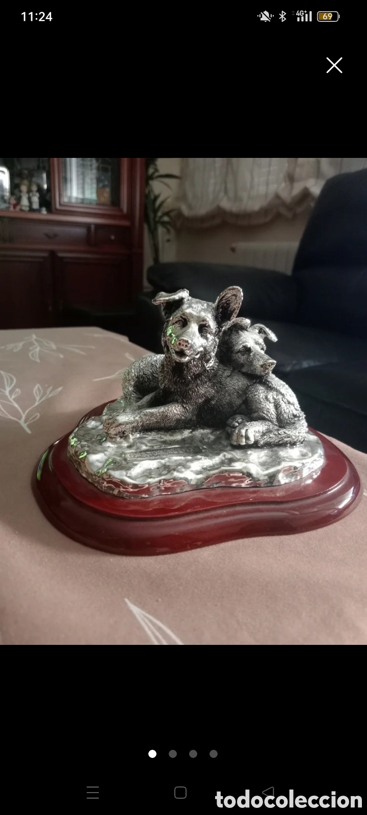 Joyeria: Figura plateada de perros - Foto 1