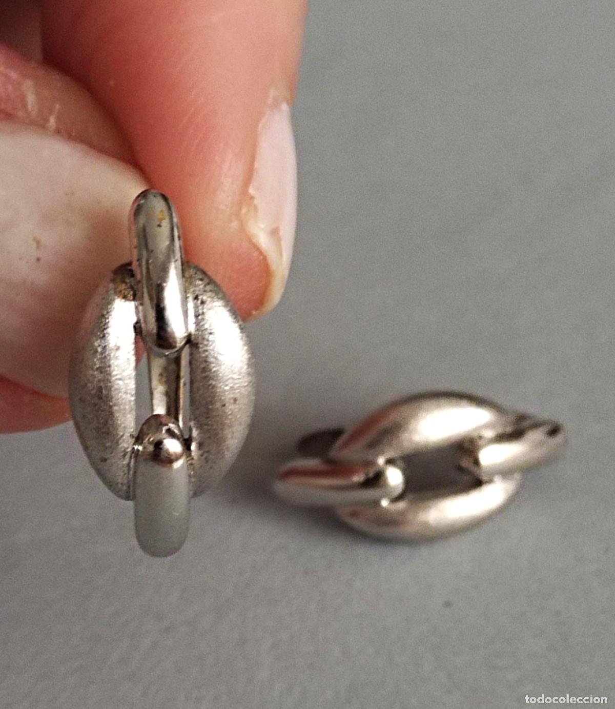 Joyeria: Pendientes de plata contrastada, forma de eslabones, cierre de pala. - Foto 2