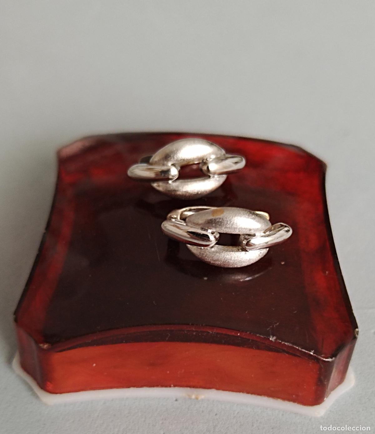 Joyeria: Pendientes de plata contrastada, forma de eslabones, cierre de pala. - Foto 7