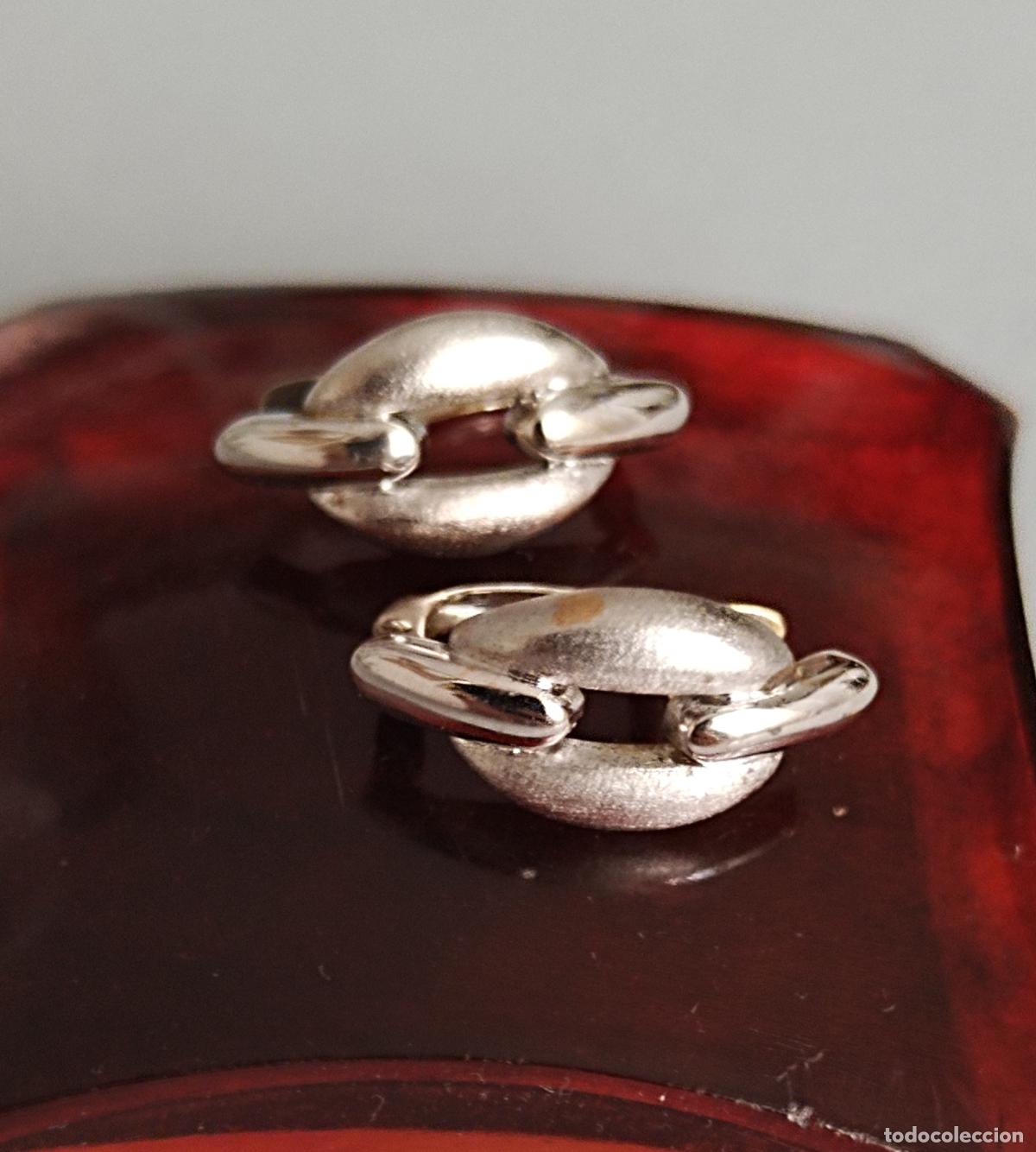 Joyeria: Pendientes de plata contrastada, forma de eslabones, cierre de pala. - Foto 1