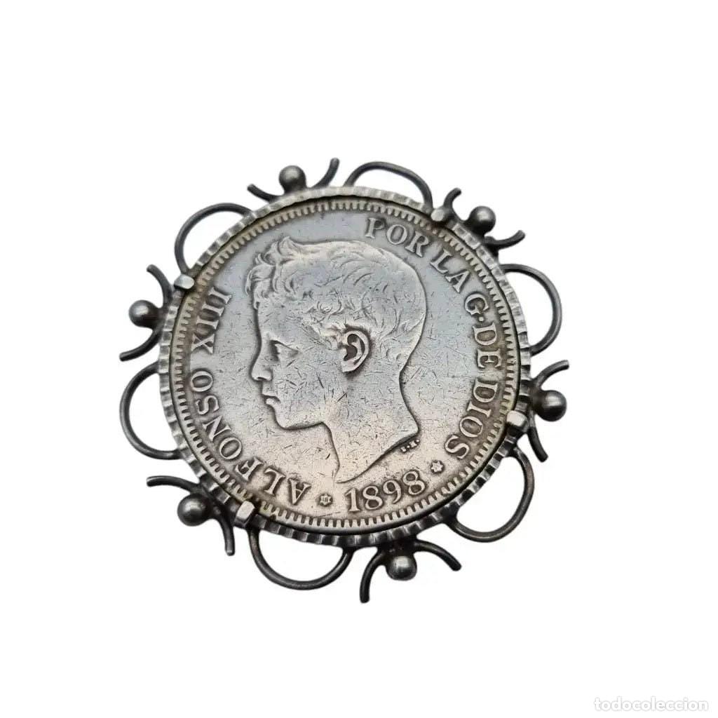 Joyeria: Joyas moneda de plata, broche de plata, broche moneda de plata original. - Foto 2