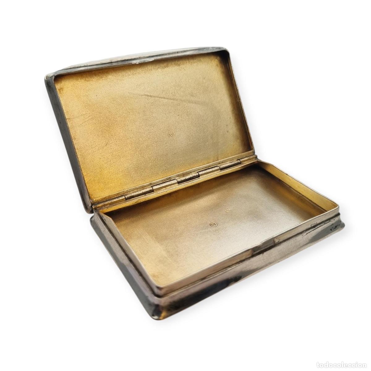 Joyeria: Caja rectangular de plata 800 con grecas de esmalte azul, Art Dec&oacute;, circa 1920. - Foto 7