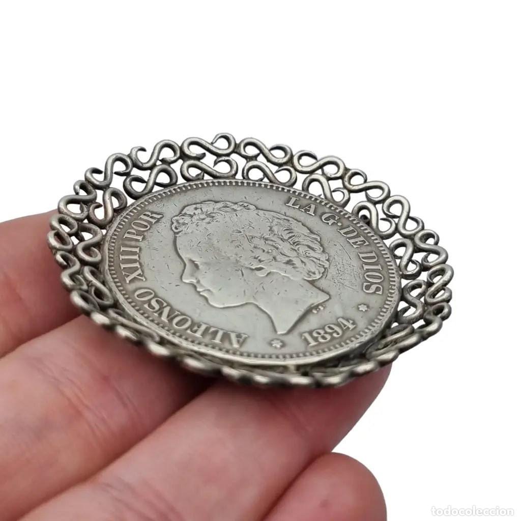 Joyeria: Joyas con monedas de plata, broche de plata, broche con monedas de plata. - Foto 3