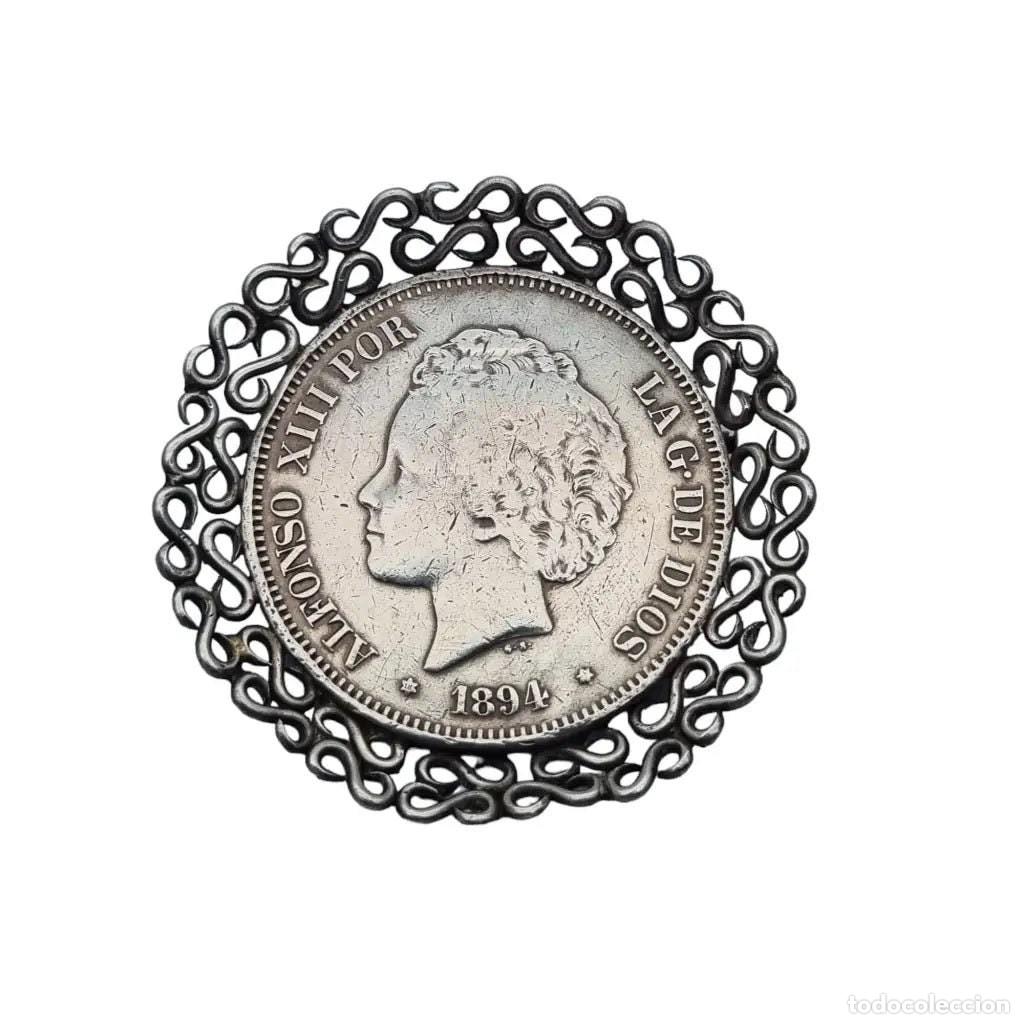 Joyeria: Joyas con monedas de plata, broche de plata, broche con monedas de plata. - Foto 1