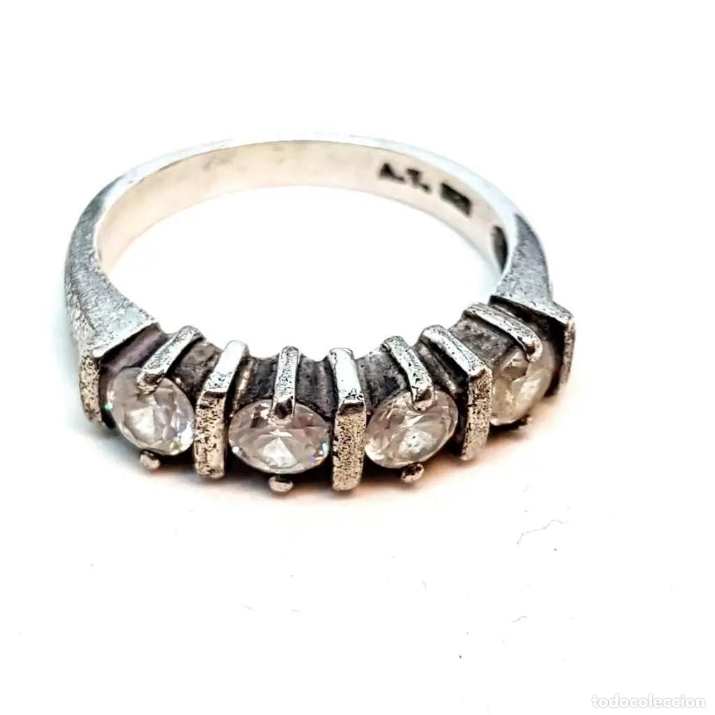 Joyeria: Anillo de plata de circ&oacute;n, anillo de promesa, anillo de compromiso. - Foto 2