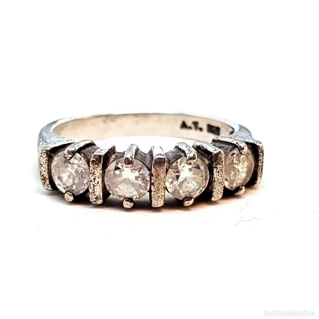 Joyeria: Anillo de plata de circ&oacute;n, anillo de promesa, anillo de compromiso. - Foto 3