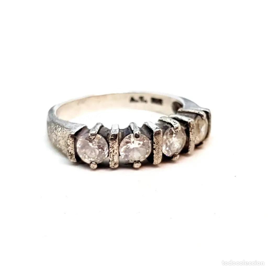 Joyeria: Anillo de plata de circ&oacute;n, anillo de promesa, anillo de compromiso. - Foto 8