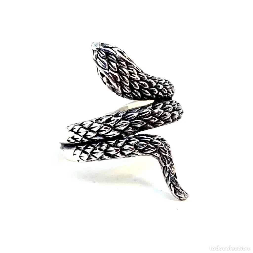 Joyeria: Anillo vintage de serpiente, plata de ley, estilo boho. - Foto 7