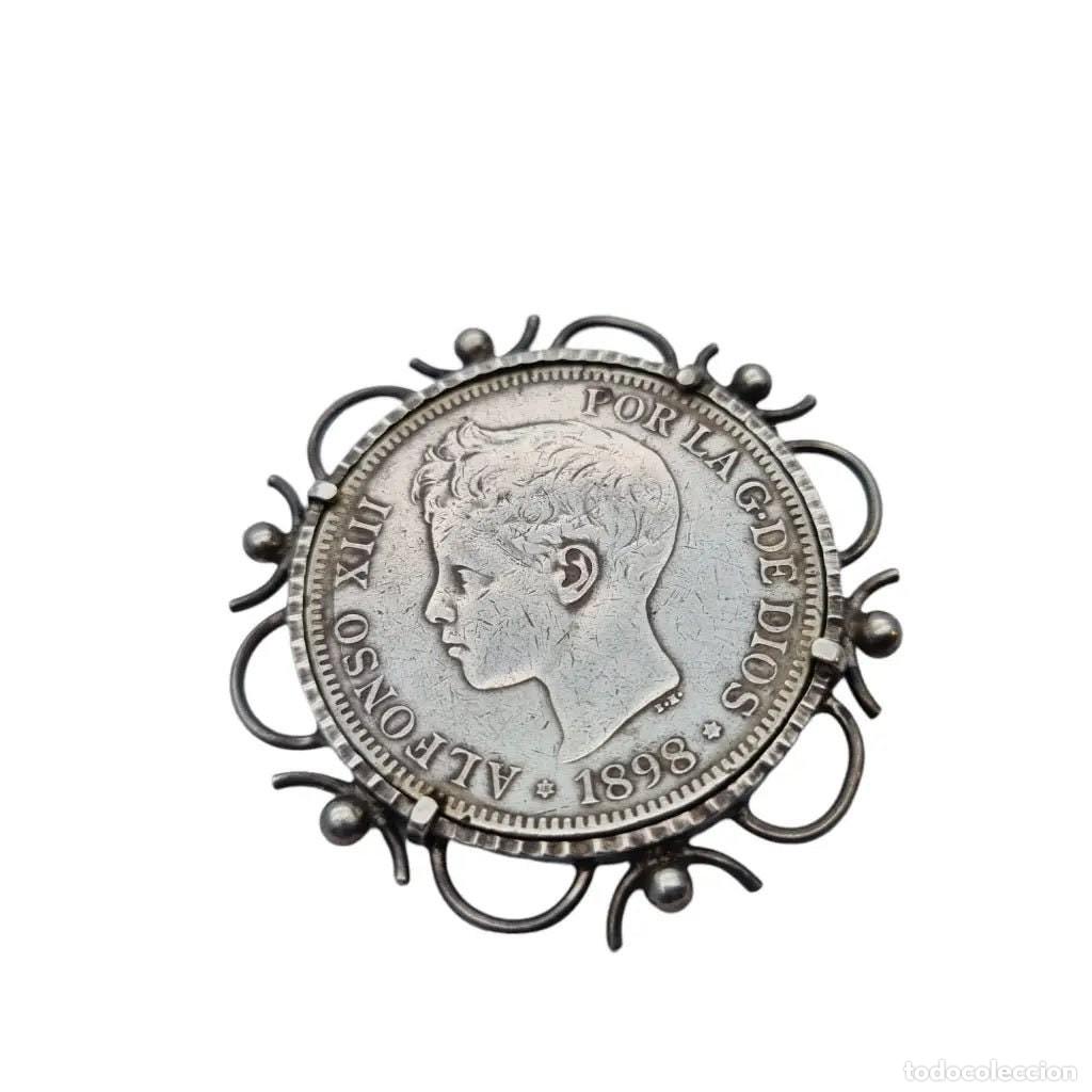 Joyeria: Joyas moneda de plata, broche de plata, broche moneda de plata original. - Foto 3