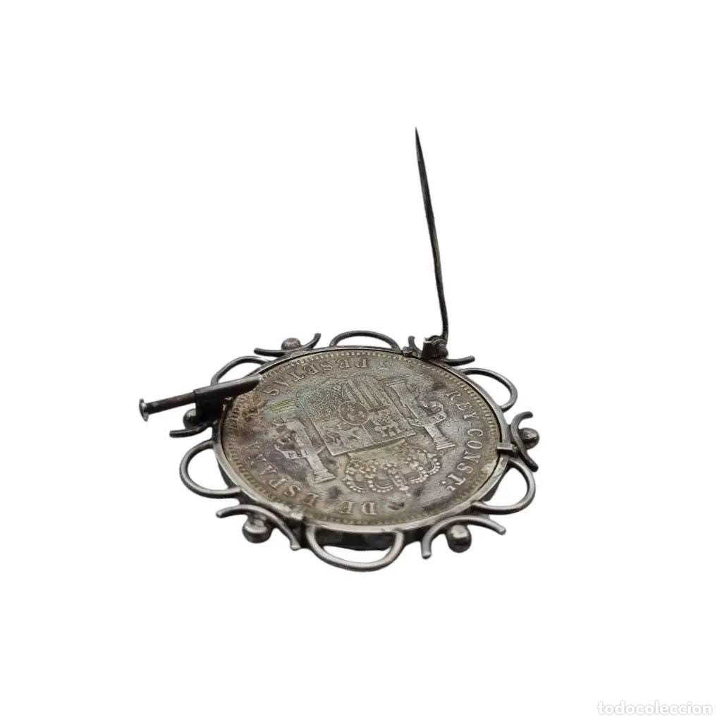 Joyeria: Joyas moneda de plata, broche de plata, broche moneda de plata original. - Foto 4
