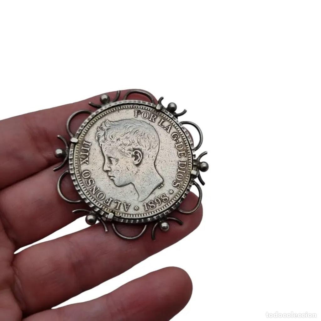 Joyeria: Joyas moneda de plata, broche de plata, broche moneda de plata original. - Foto 9
