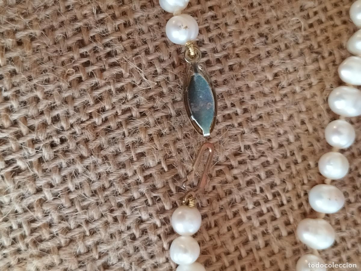 Joyeria: COLLAR DE PERLAS DE R&Iacute;O NATURALES CON CIERRE DE CAJA CON PERLA. - Foto 4