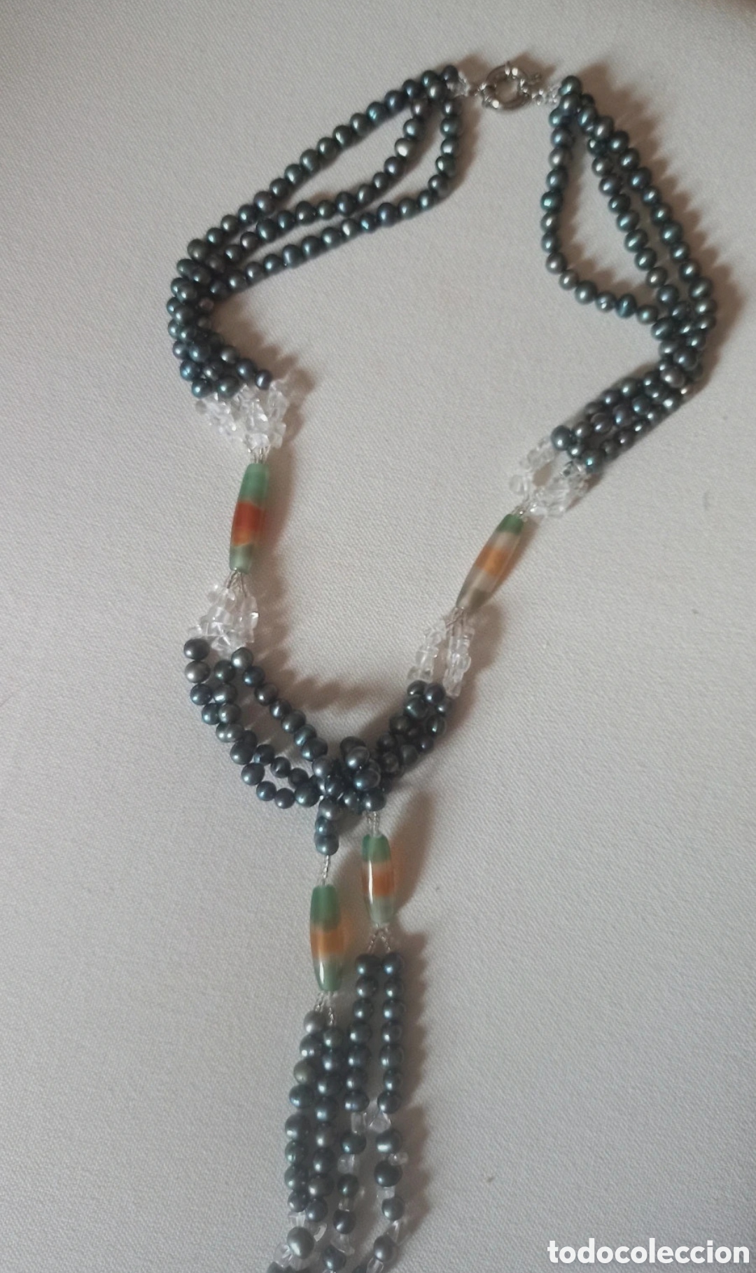 Joyeria: Collar perlas naturales grises y cuarzo - Foto 3