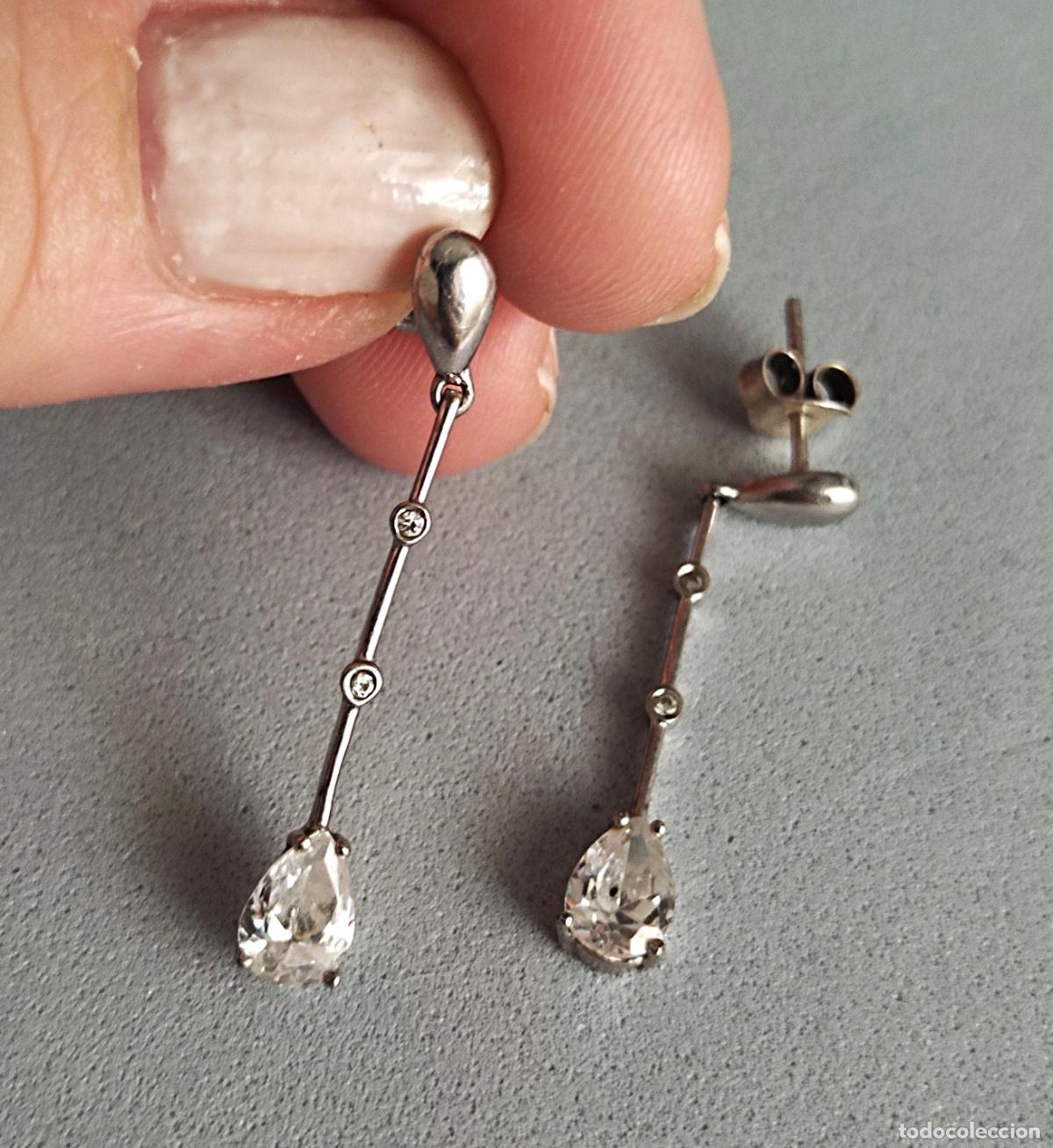 Joyeria: Pendientes de plata de ley con circonitas. - Foto 3