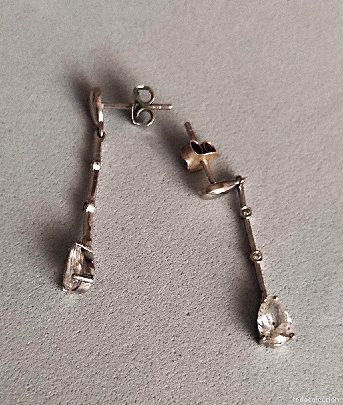 Joyeria: Pendientes de plata de ley con circonitas. - Foto 1