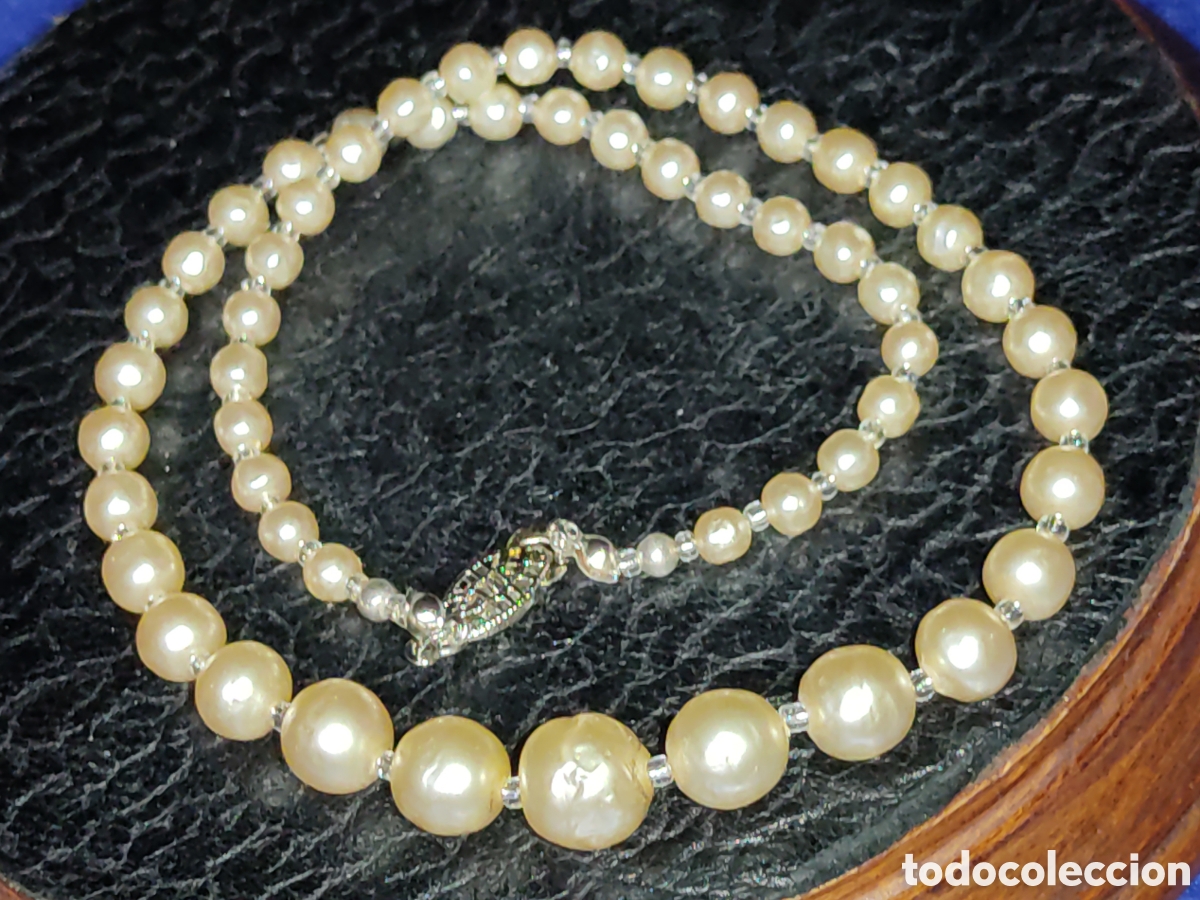 Joyeria: Collar de perlas rugosas.Vintage. - Foto 4