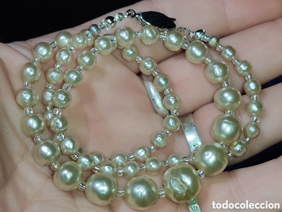 Joyeria: Collar de perlas rugosas.Vintage. - Foto 7