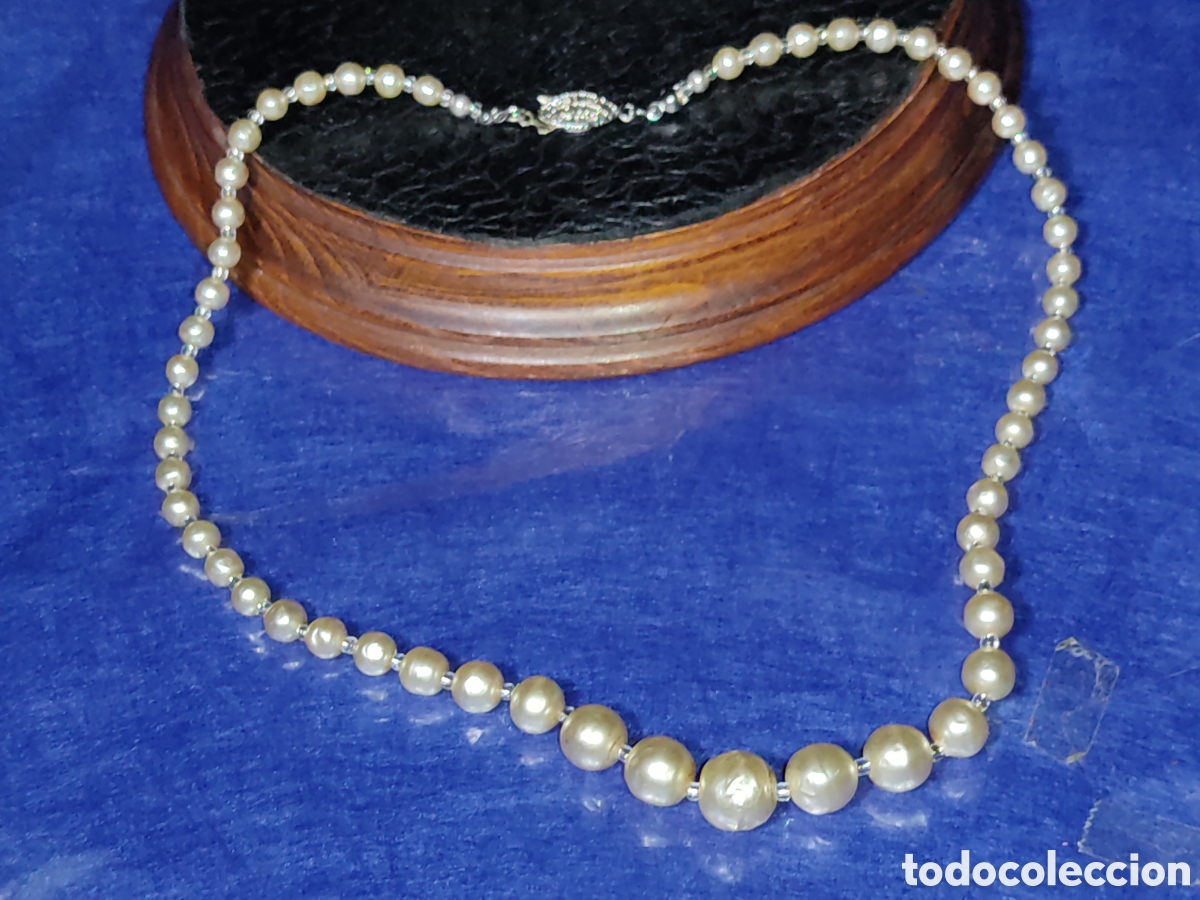 Joyeria: Collar de perlas rugosas.Vintage. - Foto 1