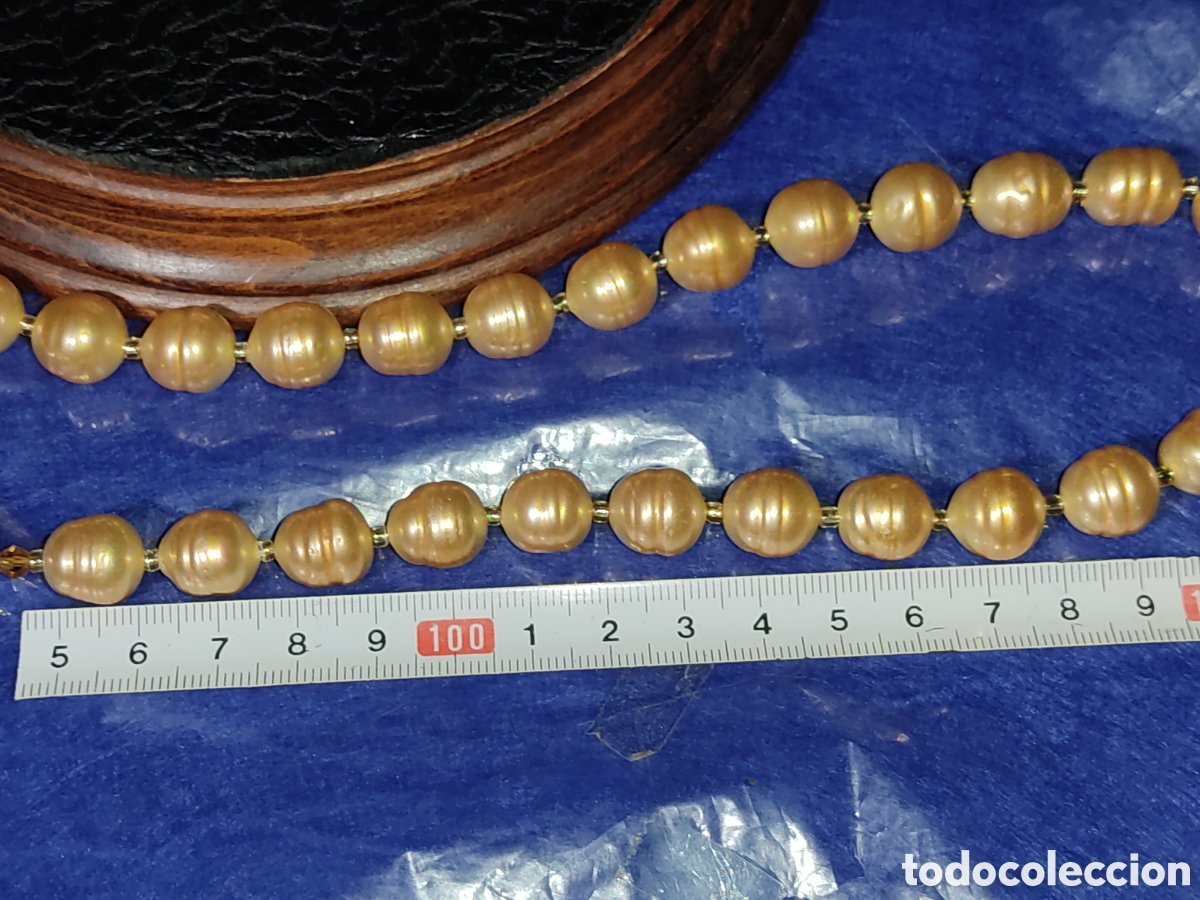 Joyeria: Collar de hermosas perlas doradas.Vintage. - Foto 3