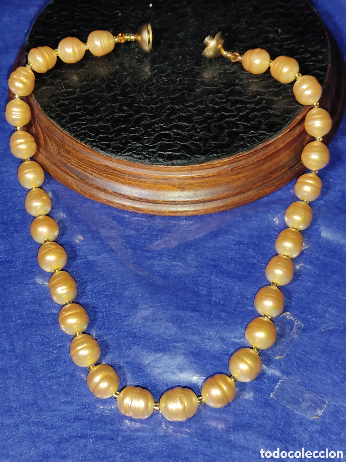 Joyeria: Collar de hermosas perlas doradas.Vintage. - Foto 5