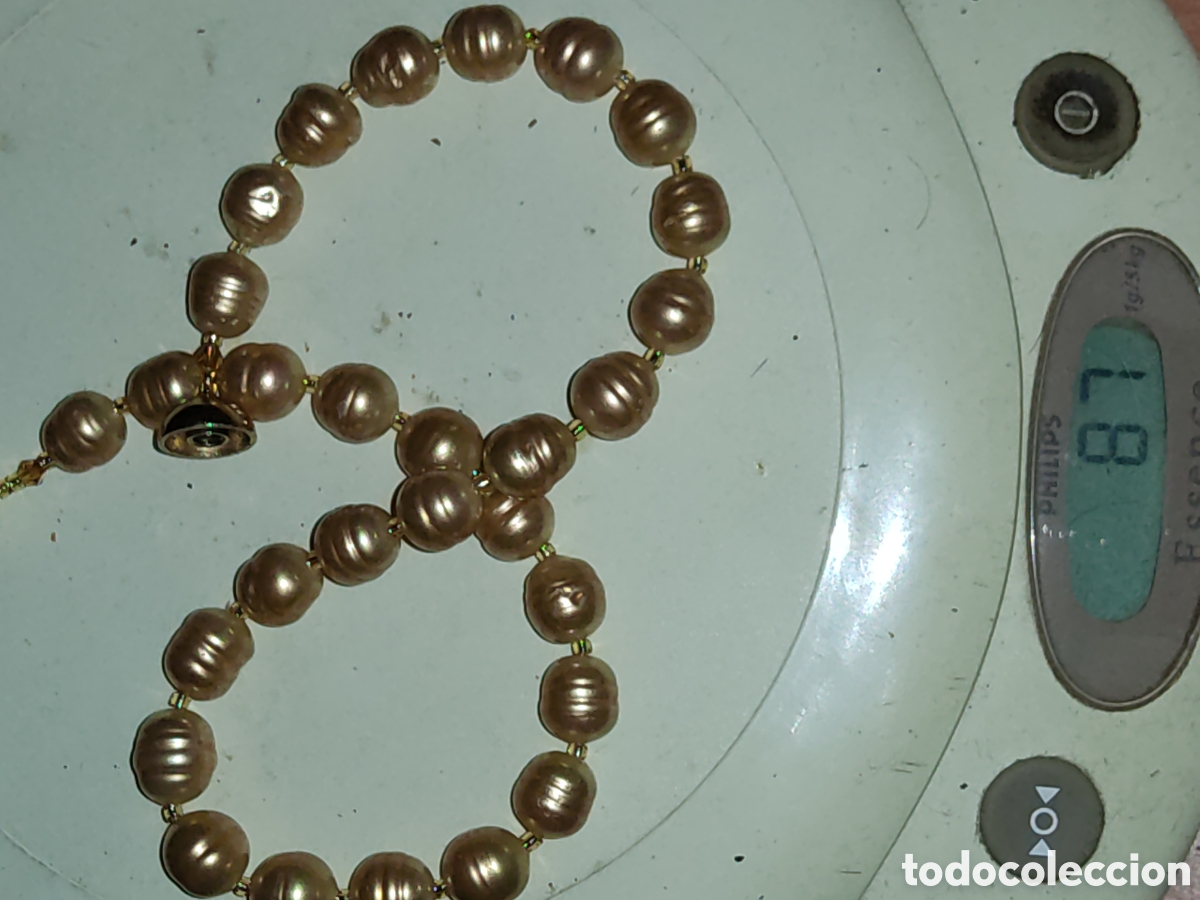 Joyeria: Collar de hermosas perlas doradas.Vintage. - Foto 7