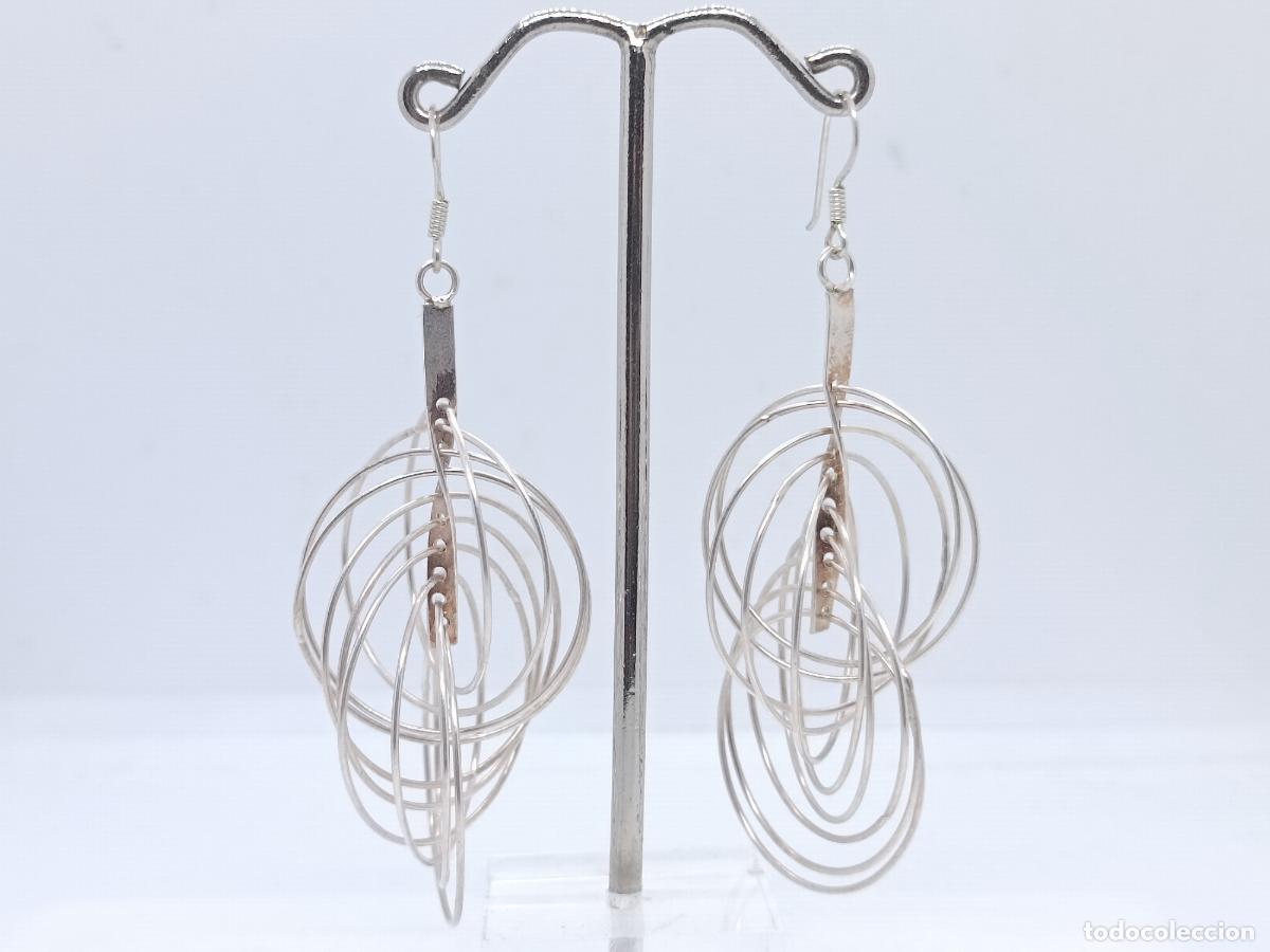 Joyeria: Preciosos pendientes largos en plata de ley contrastada de sofisticado dise&ntilde;o - Foto 2
